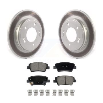Rear Coat Brake Rotor Ceramic Pad Kit For 21-24 Hyundai Elantra With Manual Parking KGC-102632