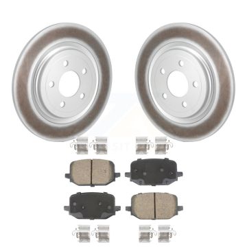 Rear Coated Disc Brake Rotors And Ceramic Pads Kit For 2022-2024 Ford Explorer 3.0L/2.3L KGC-102634