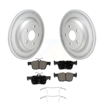 Rear Coated Disc Brake Rotor Ceramic Pad Kit For Ford Escape Bronco Sport Lincoln Corsair KGC-102636