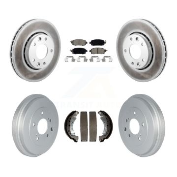 Front Rear Coated Disc Brake Rotors Ceramic Pads And Drum Kit For 2020-2022 Nissan Sentra KGC-102652