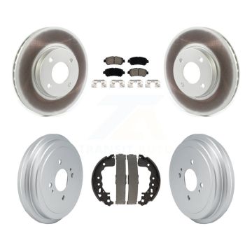 Front Rear Coated Disc Brake Rotors Ceramic Pads And Drum Kit For Nissan Kicks Versa KGC-102655