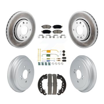 Front Rear Coated Disc Brake Rotors Ceramic Pads And Drum Kit (7Pc) For Nissan Kicks KGC-102657