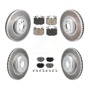 Front Rear Coated Brake Rotor Ceramic Pad Kit (6Pc) For BMW 530e xDrive 640i Gran Turismo KGC-102660