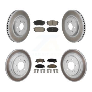 Front Rear Coated Disc Brake Rotors And Ceramic Pads Kit For Hyundai Tucson Kia Sportage KGC-102667