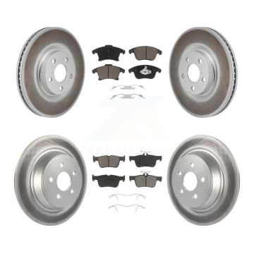 Front Rear Coated Disc Brake Rotors And Ceramic Pads Kit For 2017-2020 Lincoln MKZ 2.0L KGC-102672