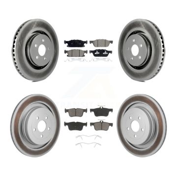 Front Rear Coat Brake Rotors Ceramic Pad Kit For Lincoln Nautilus With Vented KGC-102673