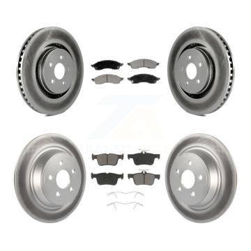 Front Rear Coated Disc Brake Rotors And Ceramic Pads Kit For Lincoln Nautilus KGC-102676