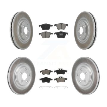 Front Rear Coat Brake Rotors Ceramic Pad Kit For 2016 Jaguar XJ With Manual Parking KGC-102679