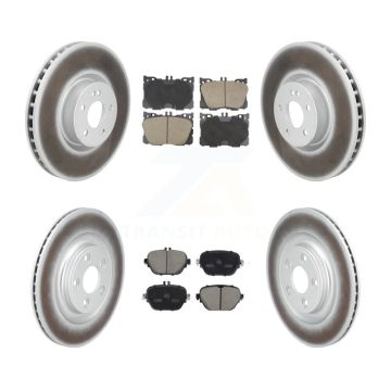 Front Rear Coated Brake Rotors Ceramic Pad Kit For Mercedes-Benz E400 E450 E43 AMG CLS450 KGC-102680