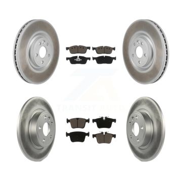 Front Rear Coated Disc Brake Rotors And Ceramic Pads Kit For 2018 Jaguar E-Pace Base KGC-102686