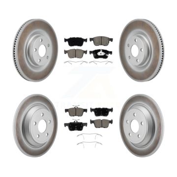 Front Rear Coated Disc Brake Rotors And Ceramic Pads Kit For 2022-2023 Ford Maverick KGC-102690