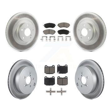 Front Rear Coated Brake Rotor & Ceramic Pad Kit For 2017 Subaru BRZ Without Brembo Brakes KGC-102692