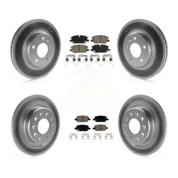 Front Rear Coated Disc Brake Rotors And Ceramic Pads Kit For Chevrolet Malibu KGC-102697