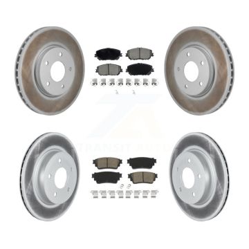 Front Rear Coated Disc Brake Rotors And Ceramic Pads Kit For Nissan Rogue KGC-102698
