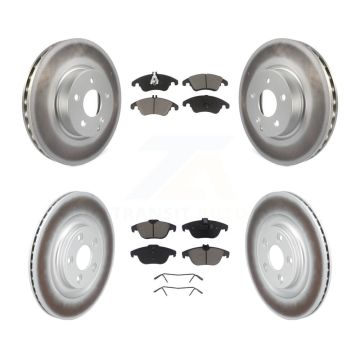 Front Rear Coated Disc Brake Rotors And Ceramic Pads Kit For Mercedes-Benz E400 KGC-102700