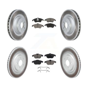 Front Rear Coated Disc Brake Rotors And Ceramic Pads Kit For Mercedes-Benz E400 KGC-102702