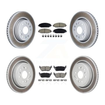 Front Rear Coated Disc Brake Rotor And Ceramic Pad Kit For Ram 1500 Jeep Wagoneer Grand L KGC-102704