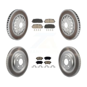Front Rear Coated Disc Brake Rotors And Ceramic Pads Kit For Audi A6 Quattro A7 Sportback KGC-102706