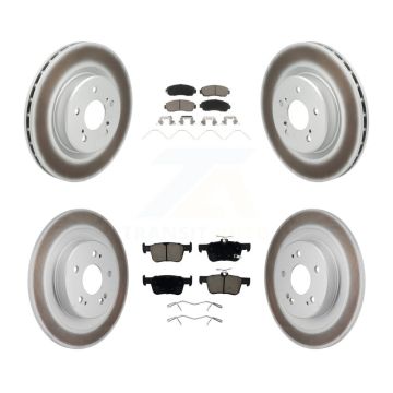 Front Rear Coated Disc Brake Rotors And Ceramic Pads Kit For 2021-2023 Acura TLX 2.0L KGC-102708
