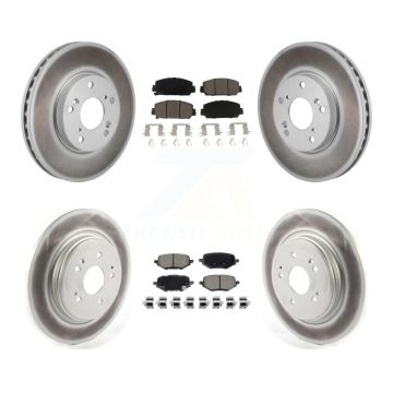 Front Rear Coated Disc Brake Rotors And Ceramic Pads Kit For 2017-2021 Honda Clarity KGC-102721