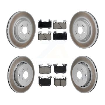 Front Rear Coated Disc Brake Rotors And Ceramic Pads Kit For Kia Stinger Genesis G70 KGC-102722