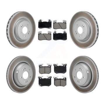 Front Rear Coated Disc Brake Rotors And Ceramic Pads Kit For 2022 Genesis G70 3.3L KGC-102723