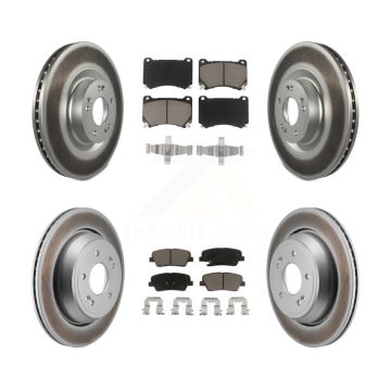 Front Rear Coated Disc Brake Rotors And Ceramic Pads Kit For 2011 Hyundai Equus KGC-102730