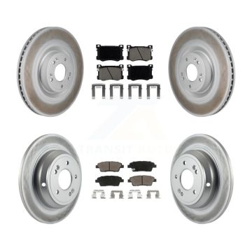 Front Rear Coated Disc Brake Rotors And Ceramic Pads Kit For Hyundai Genesis G80 5.0L KGC-102731