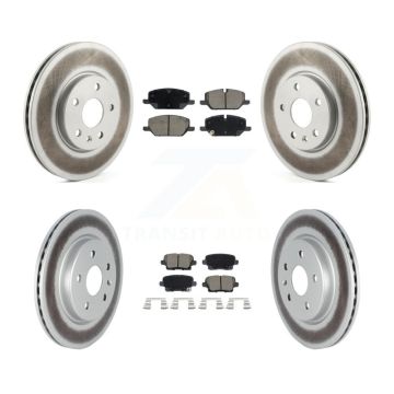 Front Rear Coated Disc Brake Rotors And Ceramic Pads Kit For Buick Envision Cadillac XT4 KGC-102748