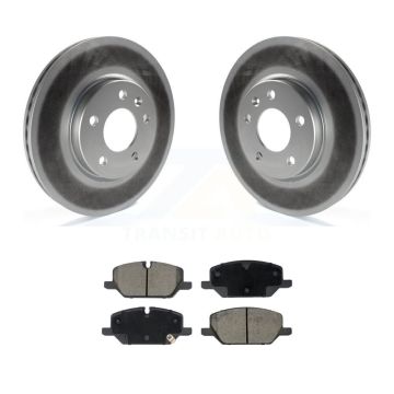 Front Coated Brake Rotors Ceramic Pad Kit For GMC Terrain With 321mm Diameter Rotor KGC-102759