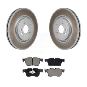 Front Coated Disc Brake Rotors And Ceramic Pads Kit For Jaguar XF KGC-102786