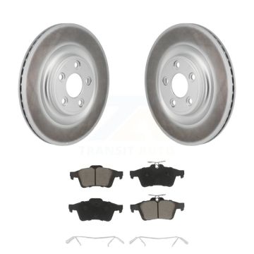 Rear Coated Disc Brake Rotor Ceramic Pad Kit For 2016 Jaguar XJ With Manual Parking KGC-102807