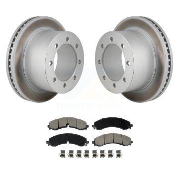 Rear Coated Disc Brake Rotor & Ceramic Pad Kit For GMC Sierra 3500 HD Chevrolet Silverado KGC-102846
