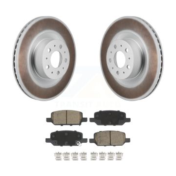 Rear Coated Brake Rotors Ceramic Pad Kit For 2020-2022 Tesla Y With Gray Painted Calipers KGC-102858