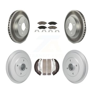 Front Rear Coated Disc Brake Rotors Ceramic Pads And Drum Kit For Nissan Micra Versa Note KGC-102862