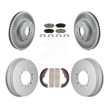Front Rear Coat Brake Rotor Ceramic Pad Drum Kit For 2015 Toyota Tacoma With 5 Lug Wheels KGC-102865