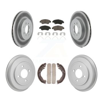 Front Rear Coated Disc Brake Rotors Ceramic Pads And Drum Kit For 2015-2020 Honda Fit KGC-102866