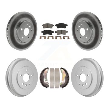 Front Rear Coated Disc Brake Rotors Ceramic Pad Drum Kit For 2013-2014 Chevrolet Sonic RS KGC-102867