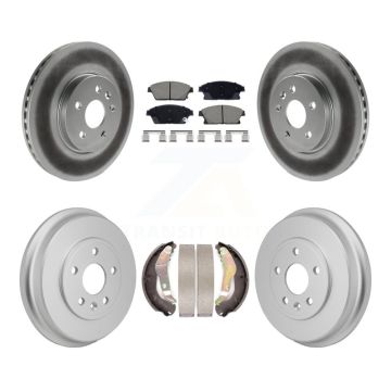 Front Rear Coated Disc Brake Rotors Ceramic Pad And Drum Kit For 2013-2017 Chevrolet Trax KGC-102869