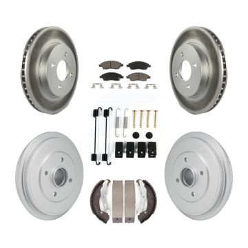 Front Rear Coated Disc Brake Rotor Ceramic Pad Drum Kit (7Pc) For Nissan Micra Versa Note KGC-102874