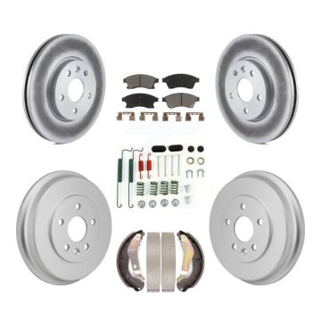 Front Rear Coated Disc Brake Rotors Ceramic Pads And Drum Kit (7Pc) For Chevrolet Sonic KGC-102877