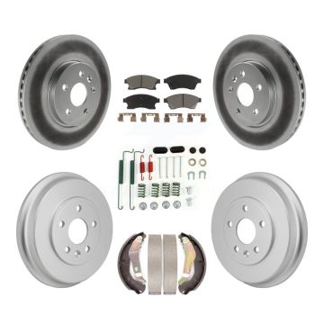 Front Rear Coated Brake Rotor Ceramic Pad Drum Kit (7Pc) For 2013-2014 Chevrolet Sonic RS KGC-102878