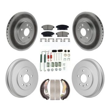 Front Rear Coated Disc Brake Rotors Ceramic Pads And Drum Kit (7Pc) For Chevrolet Trax KGC-102879