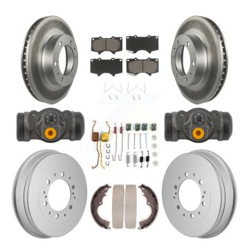 Front Rear Coated Disc Brake Rotors Ceramic Pads And Drum Kit (9Pc) For Toyota Tacoma KGC-102889