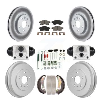 Front Rear Coated Disc Brake Rotors Ceramic Pads And Drum Kit (9Pc) For Chevrolet Sonic KGC-102891