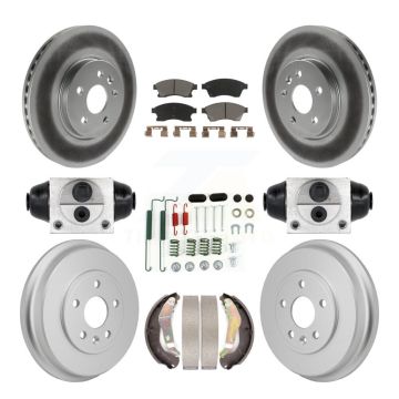 Front Rear Coated Brake Rotor Ceramic Pad Drum Kit (9Pc) For 2013-2014 Chevrolet Sonic RS KGC-102892