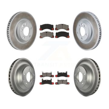 Front Rear Coat Brake Rotors Ceramic Pad Kit (6Pc) For Volkswagen Touareg Porsche Cayenne KGC-102895