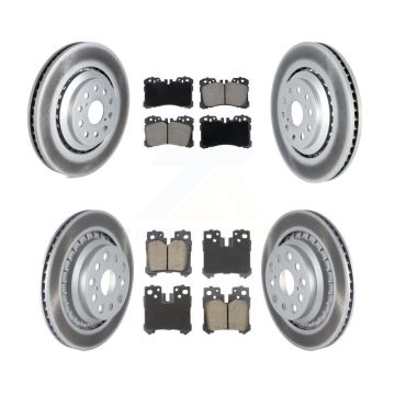 Front Rear Coated Disc Brake Rotors And Ceramic Pads Kit (6Pc) For Lexus LS460 LS600h KGC-102902