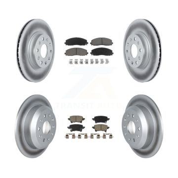 Front Rear Coated Disc Brake Rotors And Ceramic Pads Kit For Jeep Wrangler KGC-102904