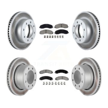 Front Rear Coat Brake Rotors Ceramic Pad Kit For 2020-2021 Ram 3500 With Dual Wheels KGC-102907